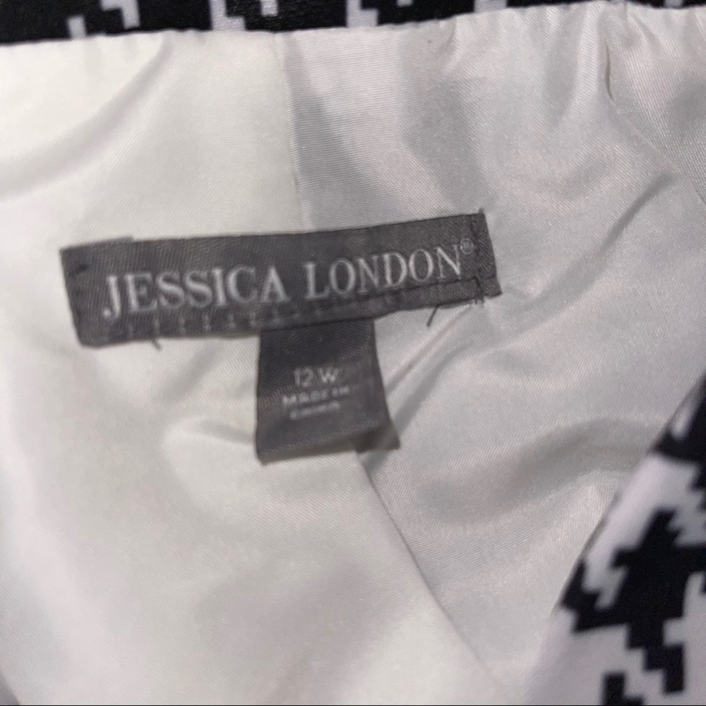 JESSICA LONDON BLACK & WHITE HOUNDSTOOTH BLAZER SIZE 12W - Picture 6 of 6